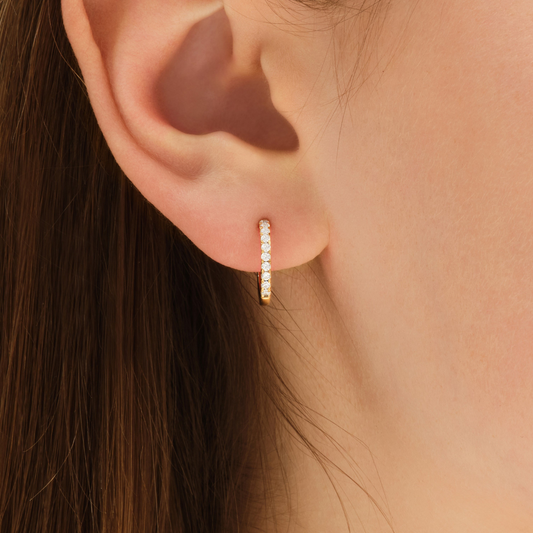 Petite Open J Hoop Moissanite Earrings