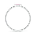 Lab Pink Sapphire Hexagon Cluster Promise Ring with Milgrain Design – 1.6 mm