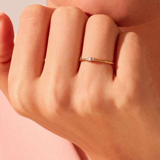 Pink Tourmaline Three Stone Twisted Band-1.6 mm