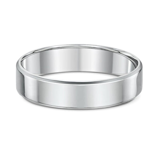 Custom Ring - Polished Flat Profile Comfort Fit Wedding Band 4mm