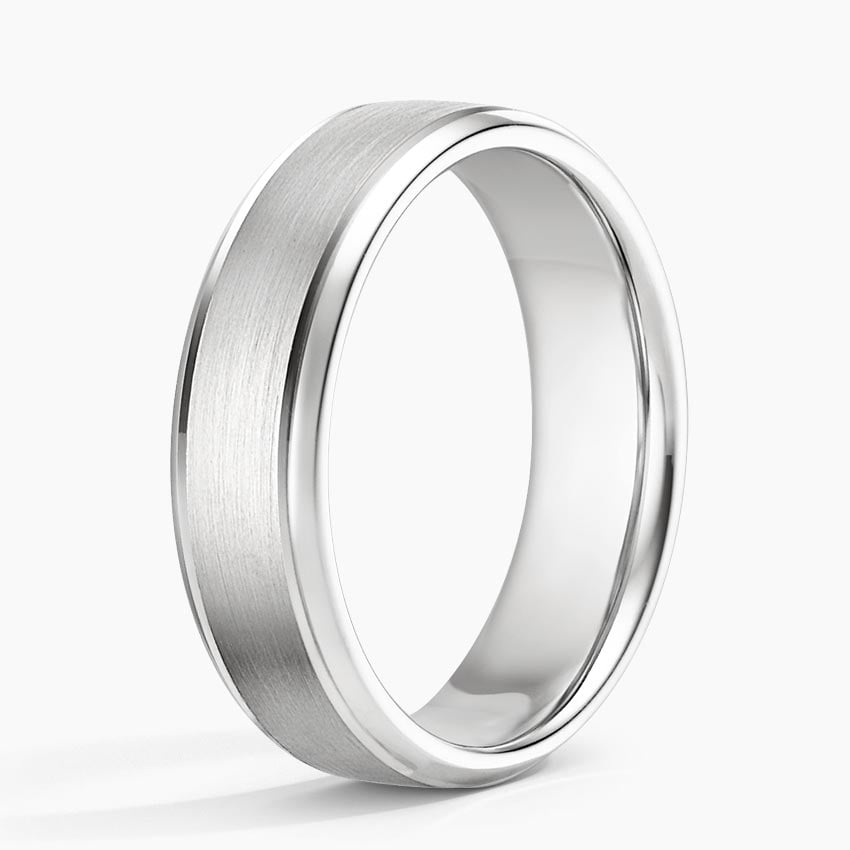 6.0 mm Polished Grooves Matte Men’s Wedding Band