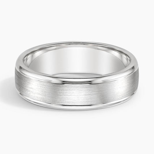 6.0 mm Polished Grooves Matte Men’s Wedding Band