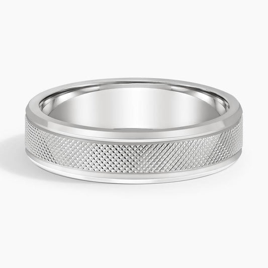 5.5 mm Polished Knurled Men’s Wedding Band