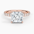 Princess Cut French Pavé Flush-Fit Moissanite Engagement Ring