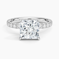 Princess Cut French Pavé Flush-Fit Moissanite Engagement Ring
