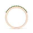 Princess Cut Lab-Created Emerald Semi Eternity Wedding Band