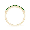 Princess Cut Lab-Created Emerald Semi Eternity Wedding Band