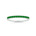 Princess Cut Lab-Created Emerald Semi Eternity Wedding Band