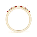 Princess Cut Lab-Created Ruby and Moissanite Semi Eternity Wedding Band