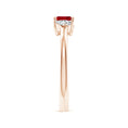 Princess-Cut Lab-Created Ruby and Pear Moissanite Toi et Moi Promise Ring