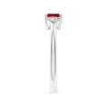 Princess-Cut Lab-Created Ruby and Pear Moissanite Toi et Moi Promise Ring