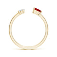 Princess-Cut Lab-Created Ruby and Pear Moissanite Toi et Moi Promise Ring