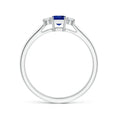 Princess Cut Lab Sapphire Three-Stone Promise Ring with Moissanite Accents