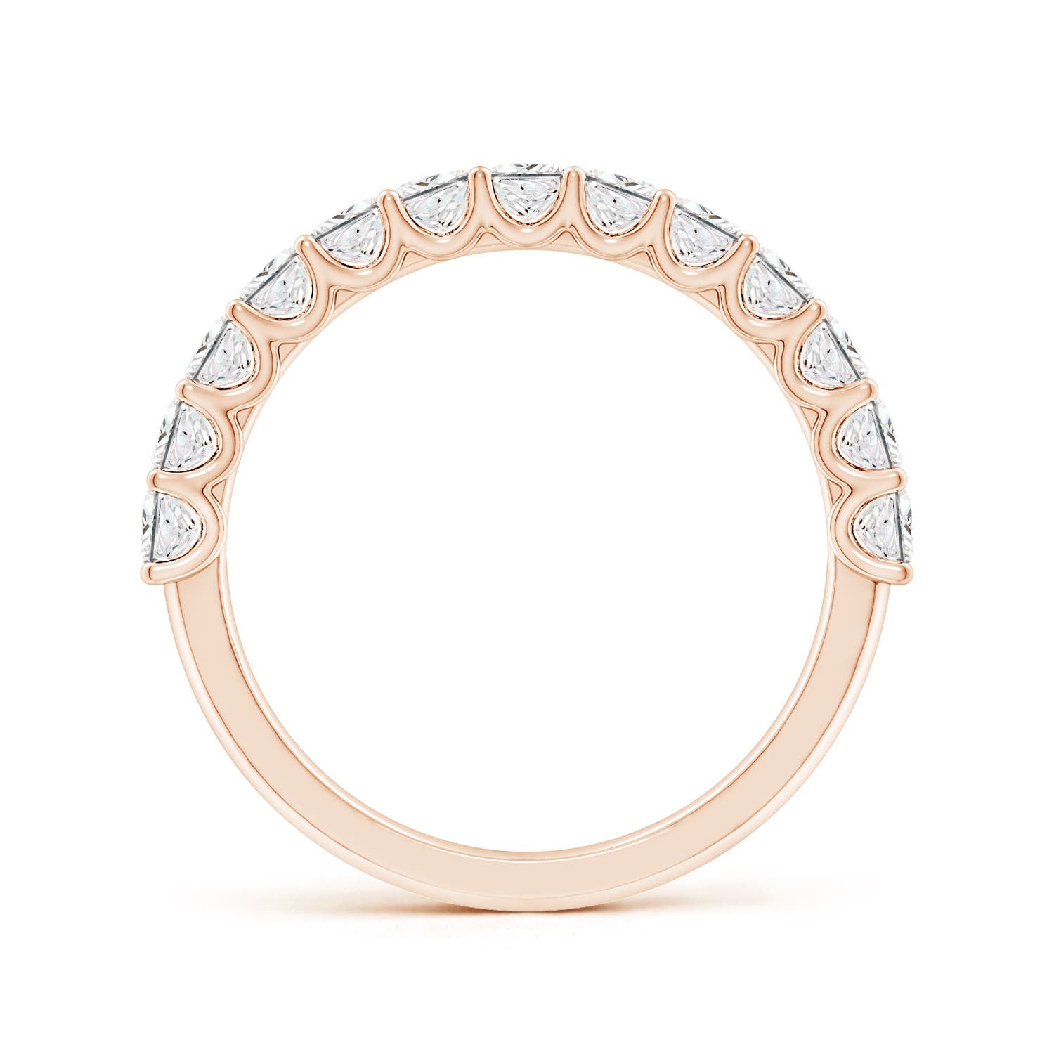Princess-Cut Moissanite Shared Prong Half Eternity Wedding Band