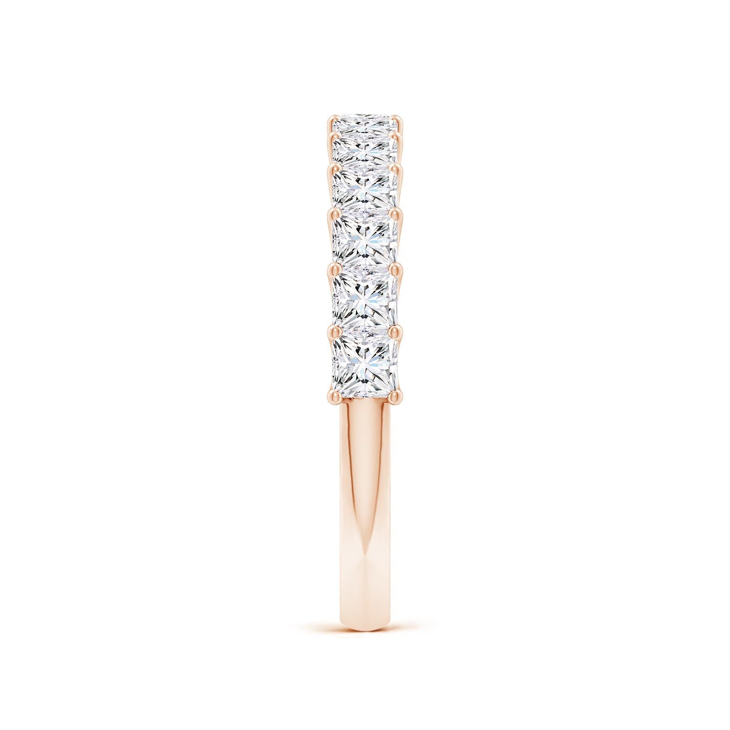 Princess-Cut Moissanite Shared Prong Half Eternity Wedding Band