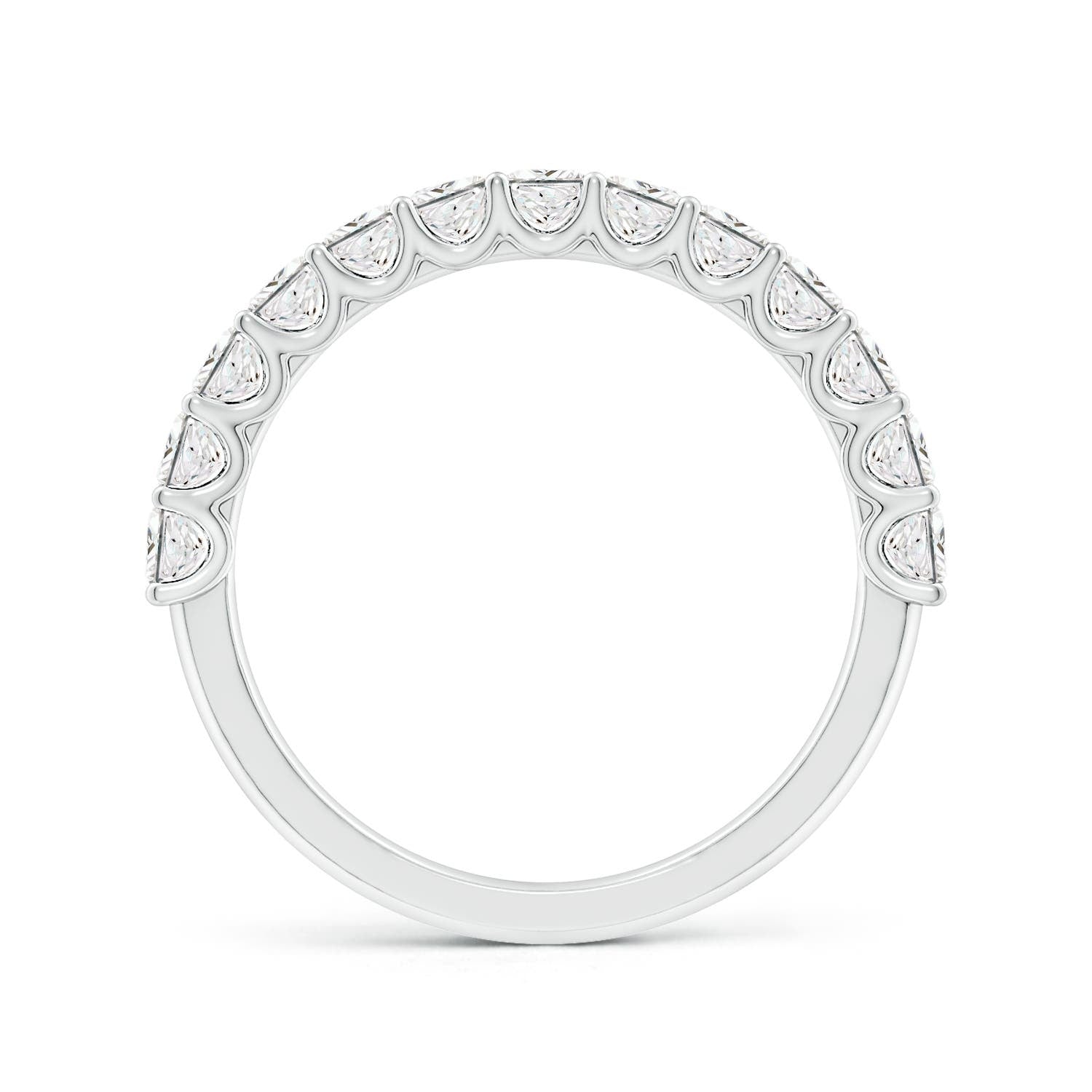 Princess-Cut Moissanite Shared Prong Half Eternity Wedding Band