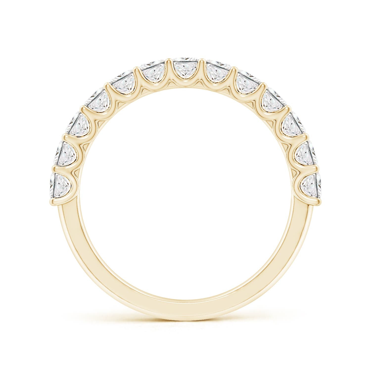 Princess-Cut Moissanite Shared Prong Half Eternity Wedding Band