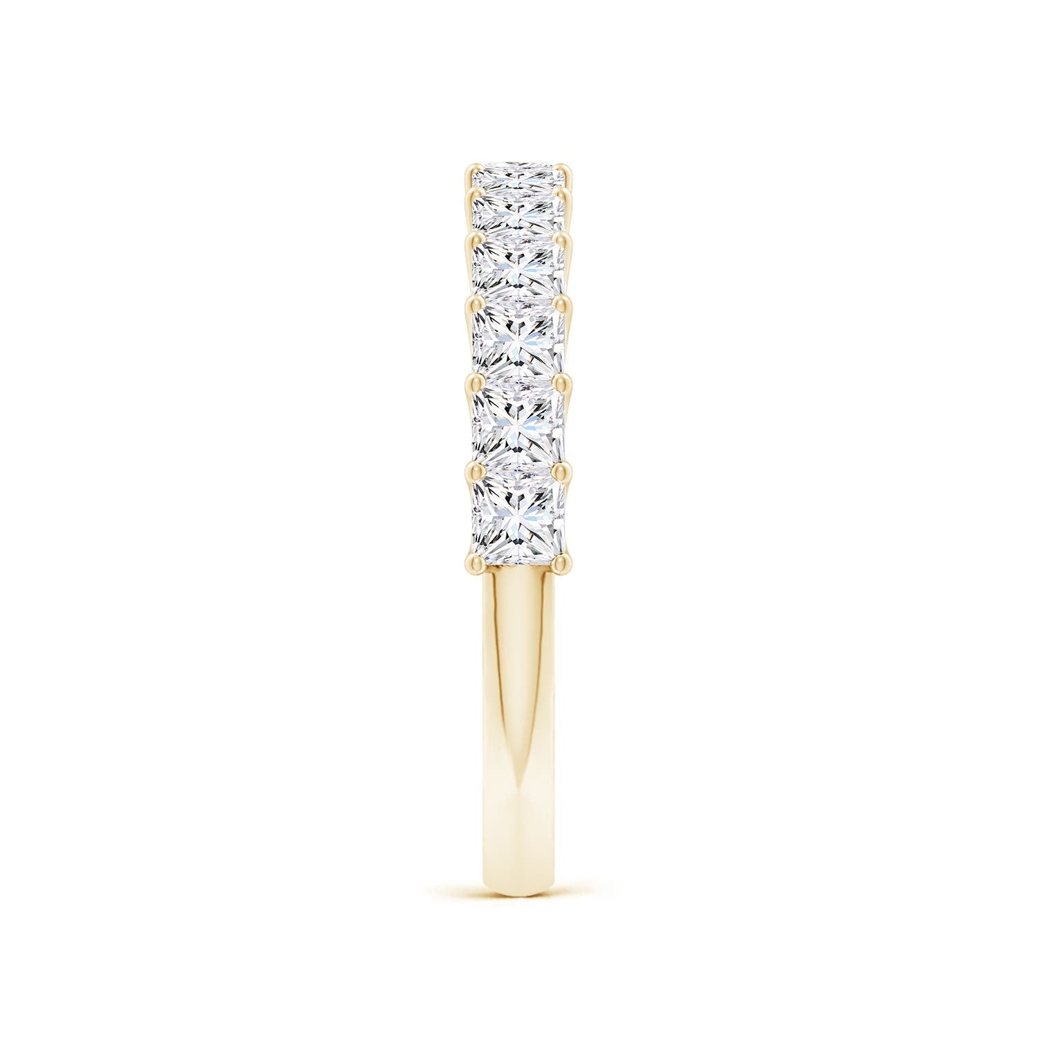 Princess-Cut Moissanite Shared Prong Half Eternity Wedding Band
