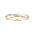 Princess Cut Moissanite Split Shank Promise Ring