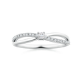 Princess Cut Moissanite Split Shank Promise Ring