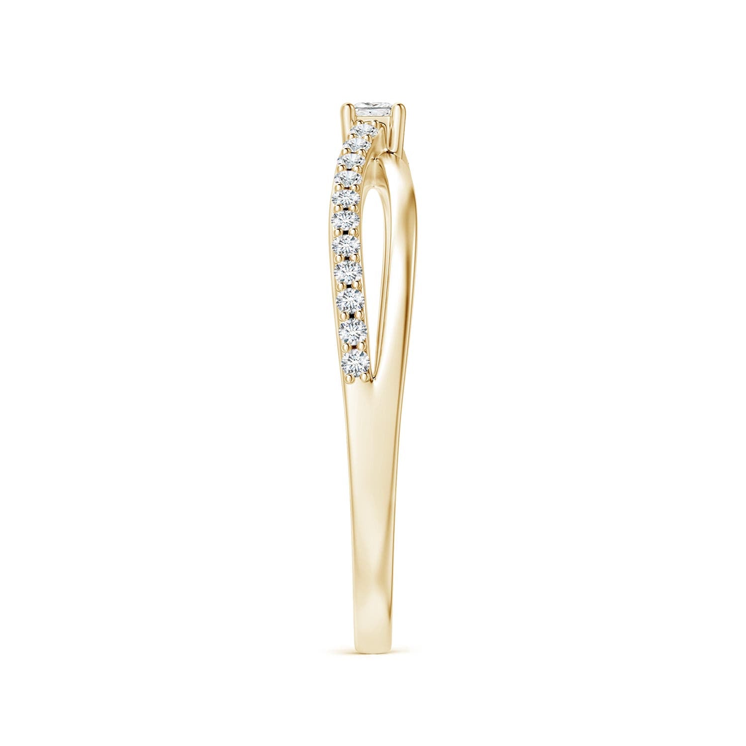 Princess Cut Moissanite Split Shank Promise Ring