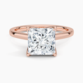 Princess Cut Petal Prong Solitaire Moissanite Engagement Ring