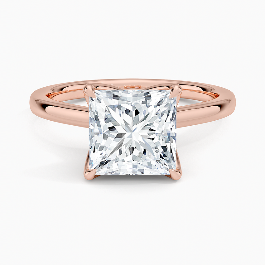 Princess Cut Petal Prong Solitaire Moissanite Engagement Ring