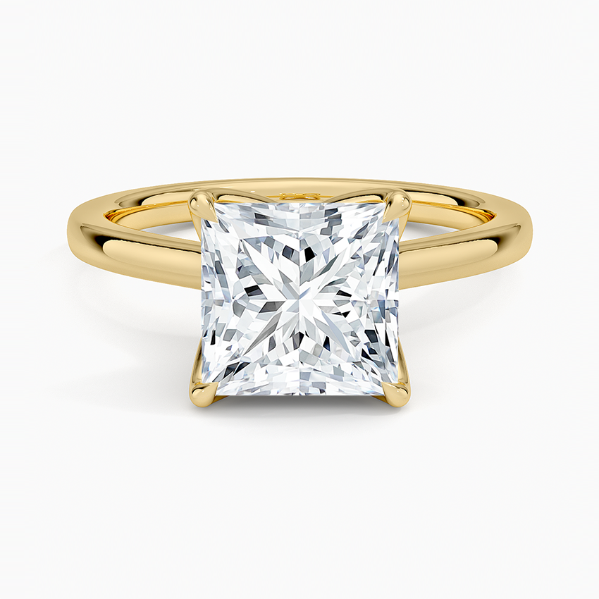 Princess Cut Petal Prong Solitaire Moissanite Engagement Ring