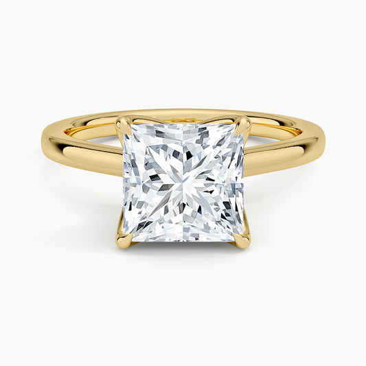 Princess Cut Petal Prong Solitaire Moissanite Engagement Ring