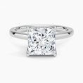 Princess Cut Petal Prong Solitaire Moissanite Engagement Ring