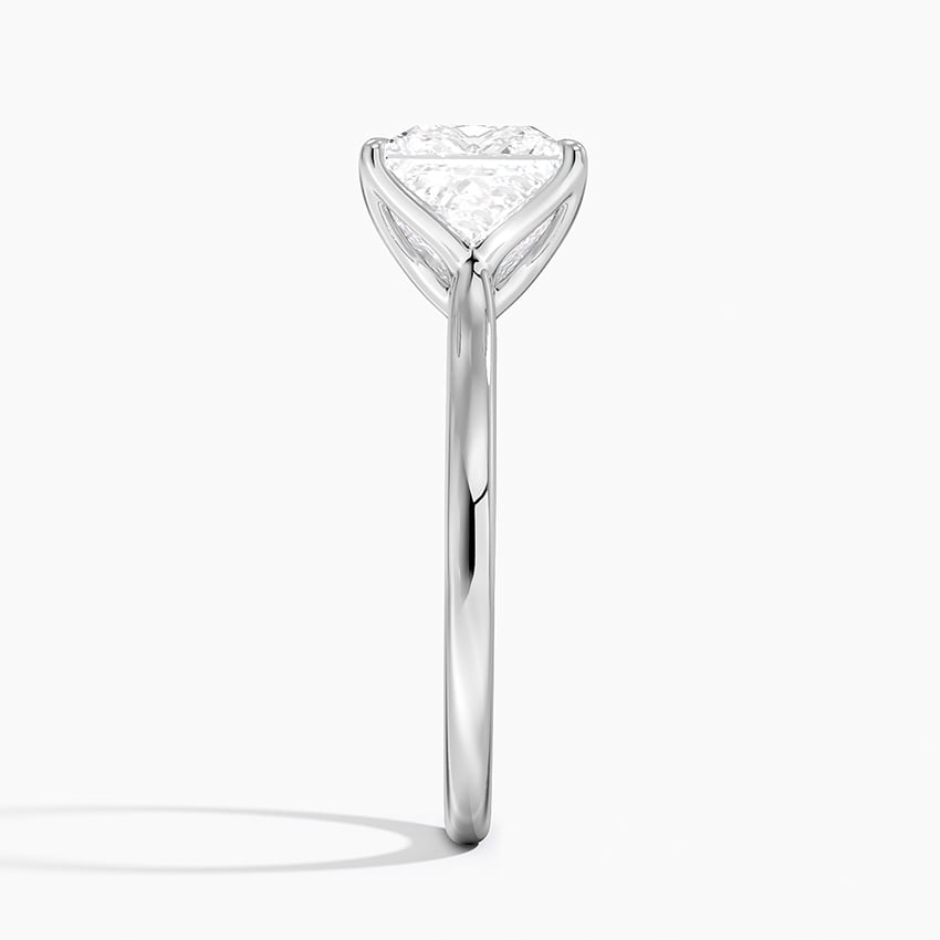 Princess Cut Petal Prong Solitaire Moissanite Engagement Ring