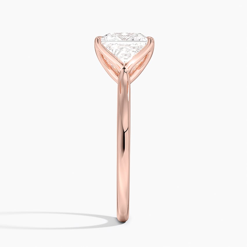 Princess Cut Petal Prong Solitaire Moissanite Engagement Ring