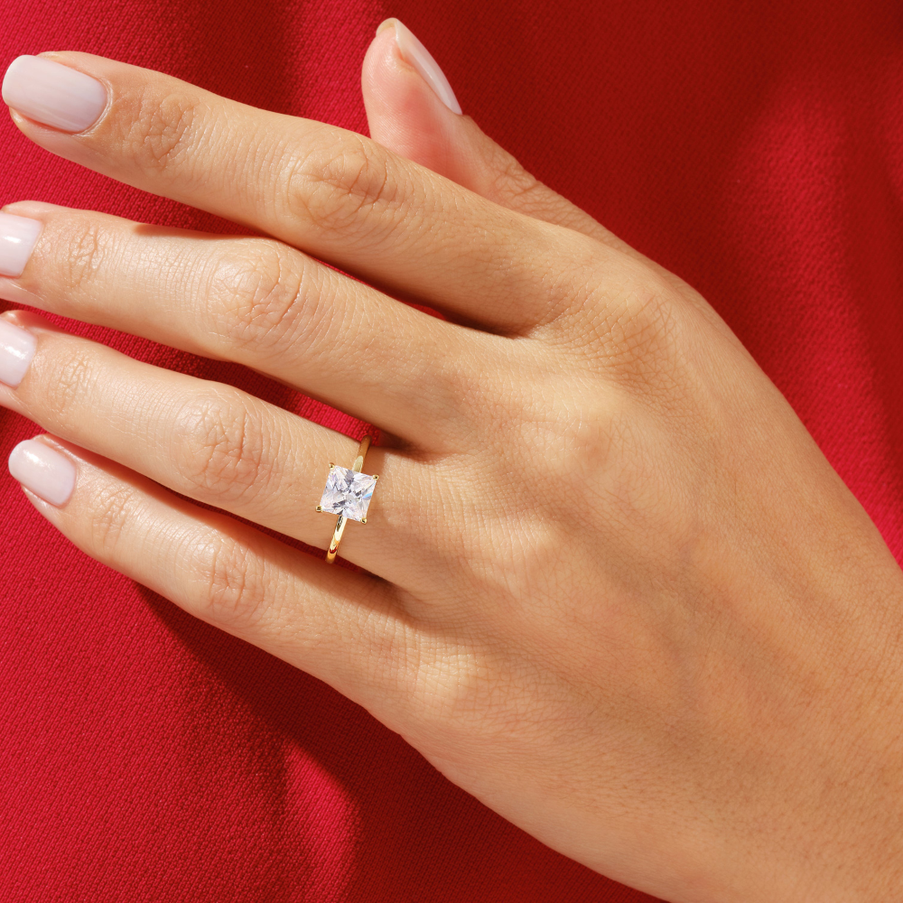 Princess Cut Solitaire Moissanite Bridal Set