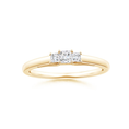 Princess Cut Three Stone Moissanite Trellis Promise Ring