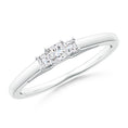 Princess Cut Three Stone Moissanite Trellis Promise Ring
