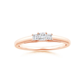 Princess Cut Three Stone Moissanite Trellis Promise Ring
