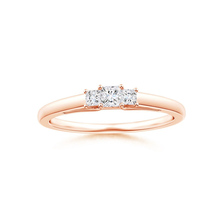 Princess Cut Three Stone Moissanite Trellis Promise Ring