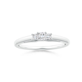 Princess Cut Three Stone Moissanite Trellis Promise Ring