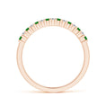 Princess Lab-Grown Emerald and Moissanite Semi Eternity Wedding Band