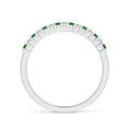 Princess Lab-Grown Emerald and Moissanite Semi Eternity Wedding Band