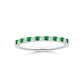 Princess Lab-Grown Emerald and Moissanite Semi Eternity Wedding Band