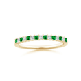 Princess Lab-Grown Emerald and Moissanite Semi Eternity Wedding Band