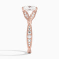 Princess Moissanite Floral Openwork Cathedral Engagement Ring