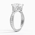 Princess Moissanite Floral Openwork Cathedral Engagement Ring