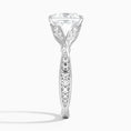 Princess Moissanite Floral Openwork Cathedral Engagement Ring