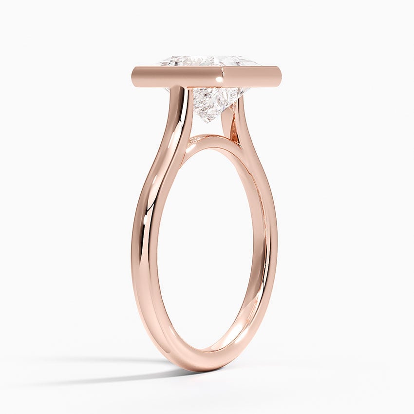 Princess Cut Bezel Moissanite Engagement Ring