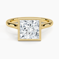 Load image into Gallery viewer, Princess Cut Bezel Moissanite Engagement Ring
