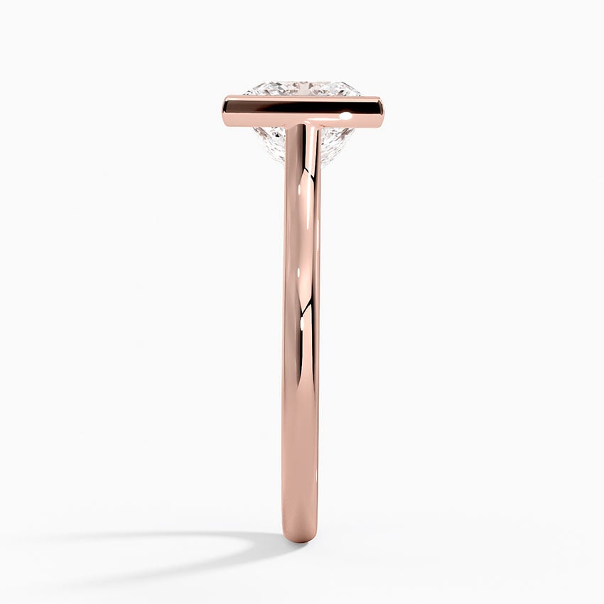 Princess Cut Bezel Moissanite Engagement Ring