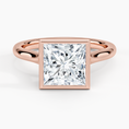 Load image into Gallery viewer, Princess Cut Bezel Moissanite Engagement Ring
