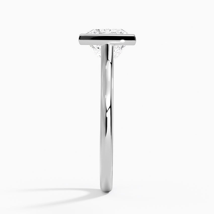 Princess Cut Bezel Moissanite Engagement Ring